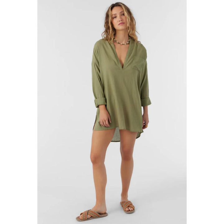 O'NEILL BELIZIN COVER-UP TUNIC OIL GREEN