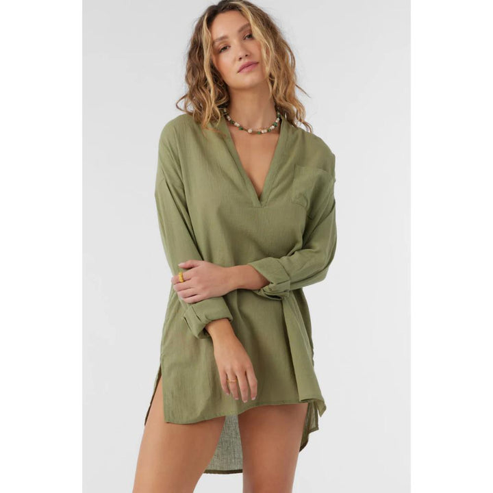 O'NEILL BELIZIN COVER-UP TUNIC OIL GREEN