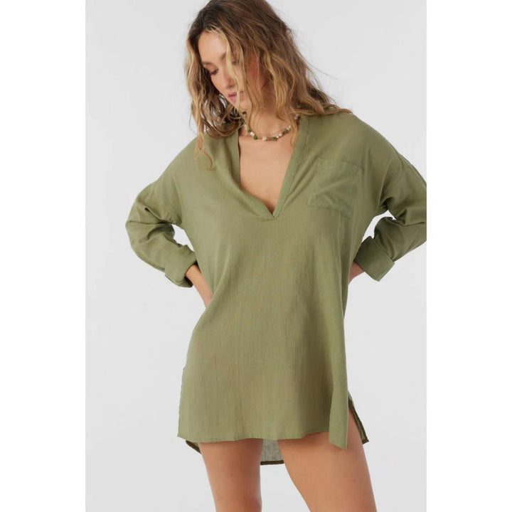 O'NEILL BELIZIN COVER-UP TUNIC OIL GREEN