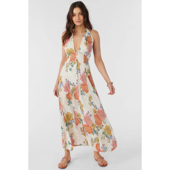 O'NEILL JEMMA KALI FLORAL MAXI DRESS WINTER WHITE