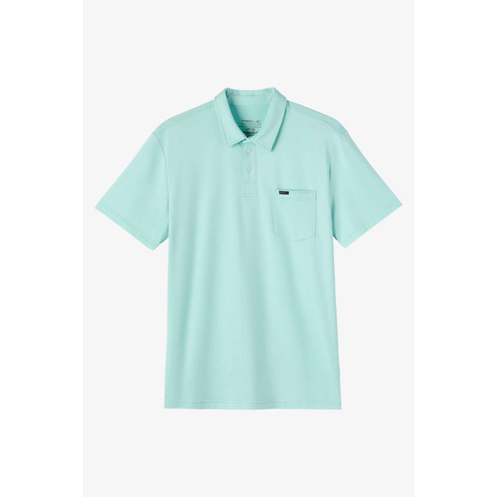 O'NEILL TRVLR UPF POLO HEATHER PASTEL TURQUOISE