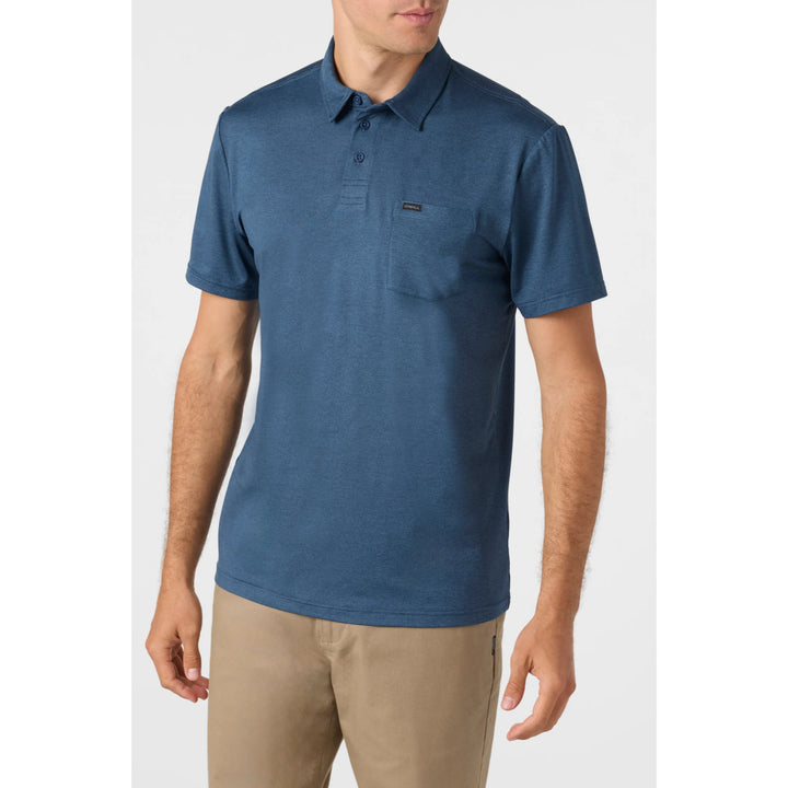 O'NEILL TRVLR UPF POLO NAVY HEATHER