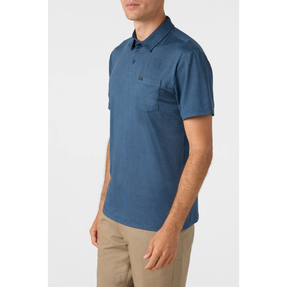 O'NEILL TRVLR UPF POLO NAVY HEATHER