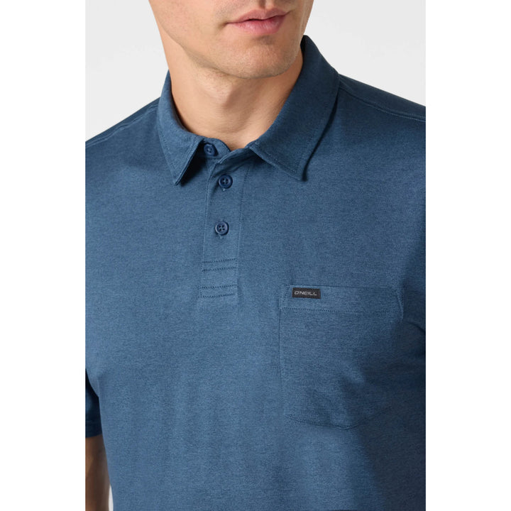 O'NEILL TRVLR UPF POLO NAVY HEATHER