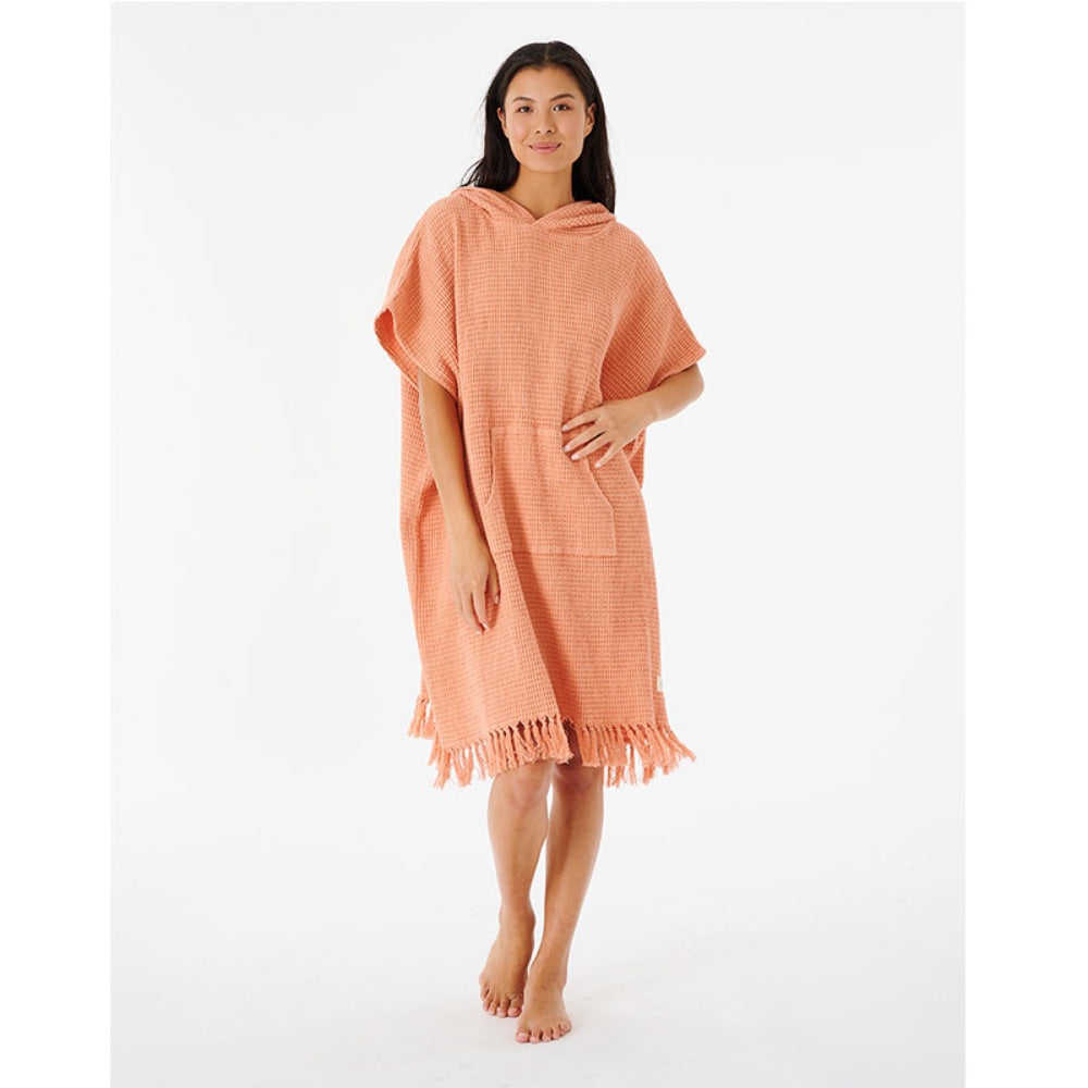 RIP CURL WOMEN'S STONEWASH HOODED TOWEL CORAL
