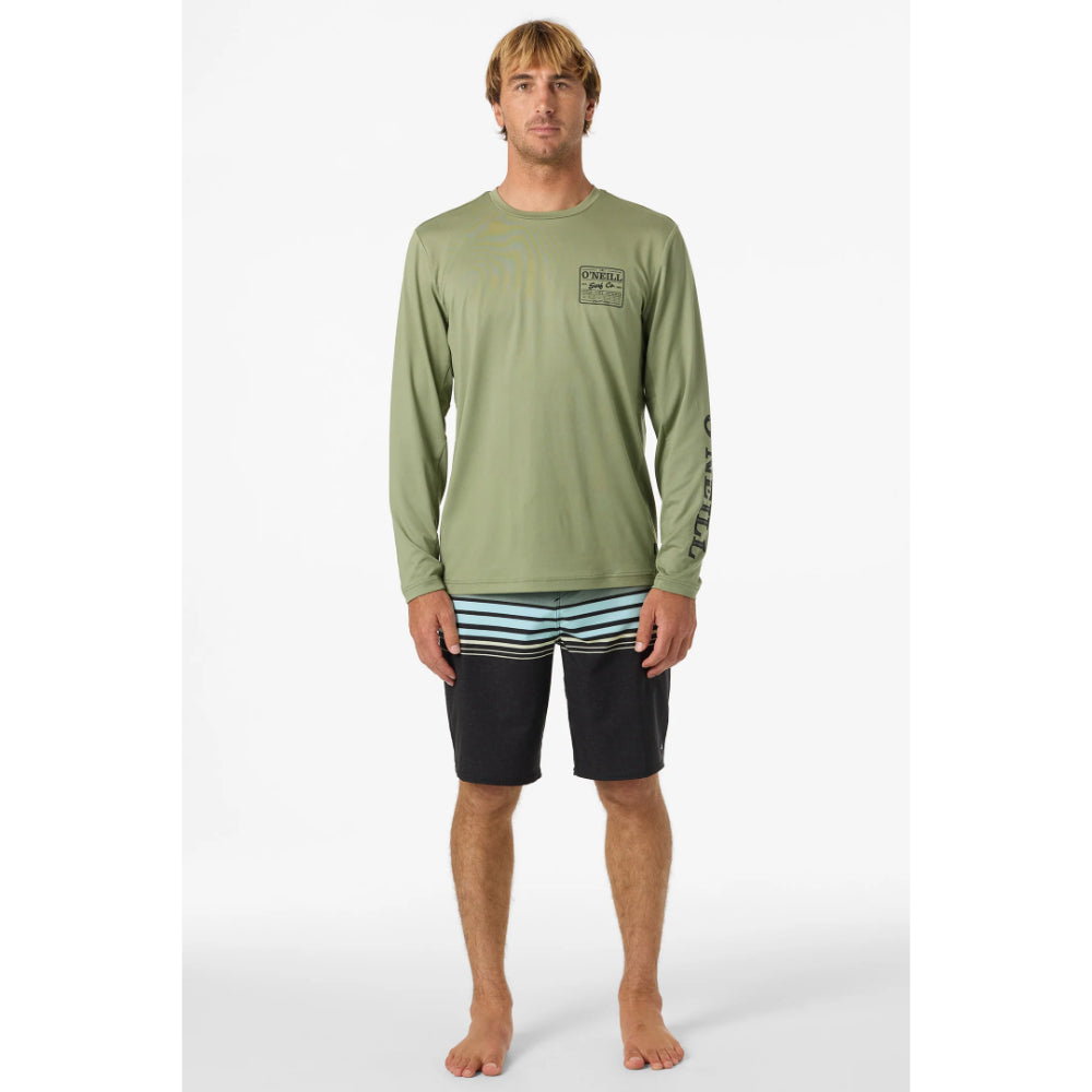 O'NEILL BLOCK UPF L/S TEE OIL GREEN