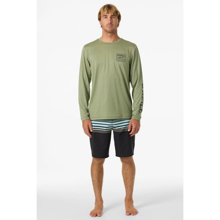 O'NEILL BLOCK UPF L/S TEE OIL GREEN