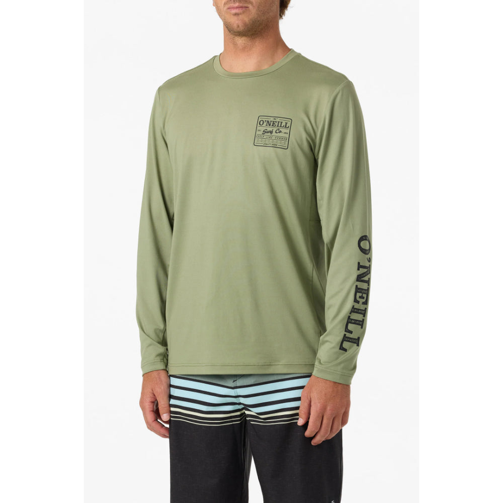 O'NEILL BLOCK UPF L/S TEE OIL GREEN