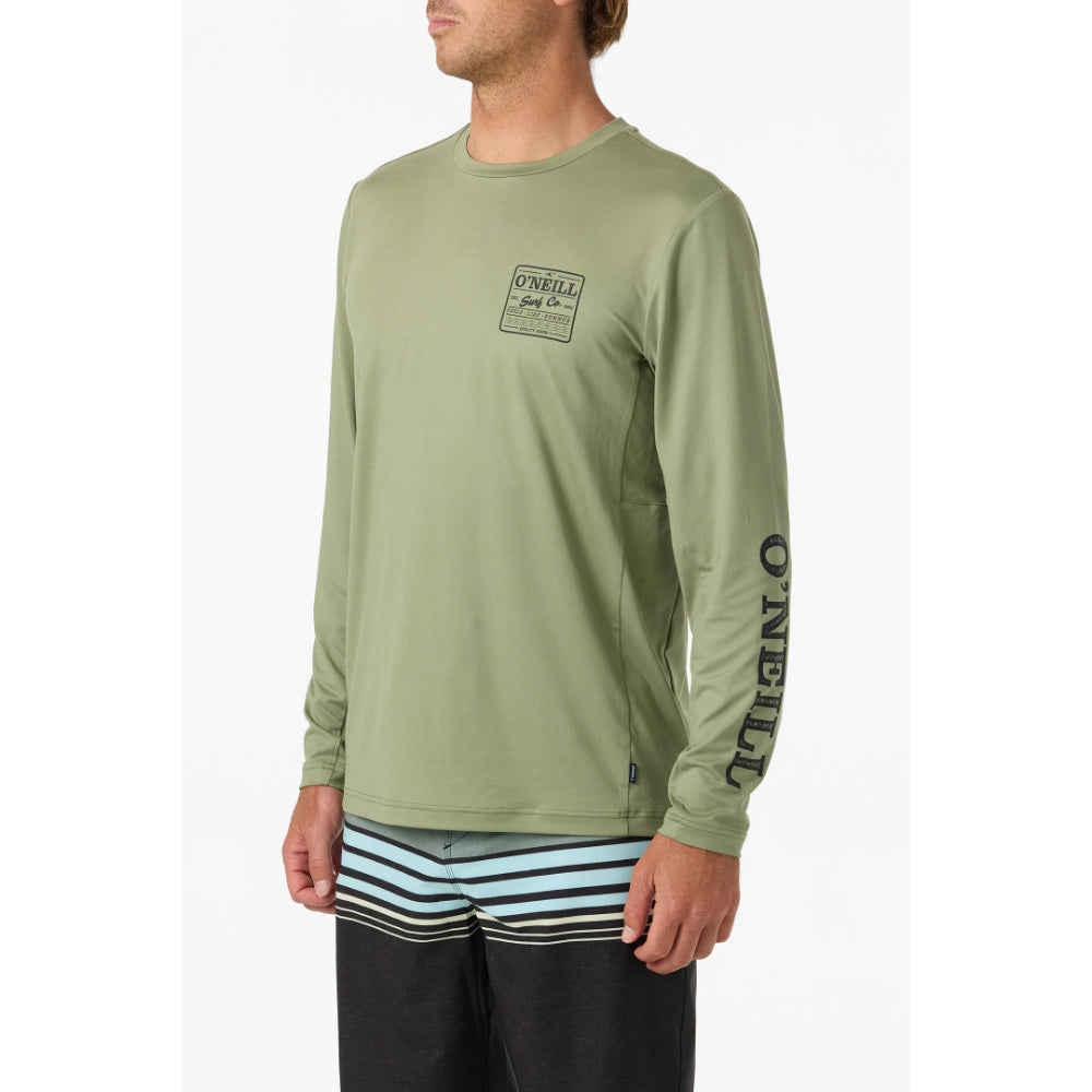 O'NEILL BLOCK UPF L/S TEE OIL GREEN