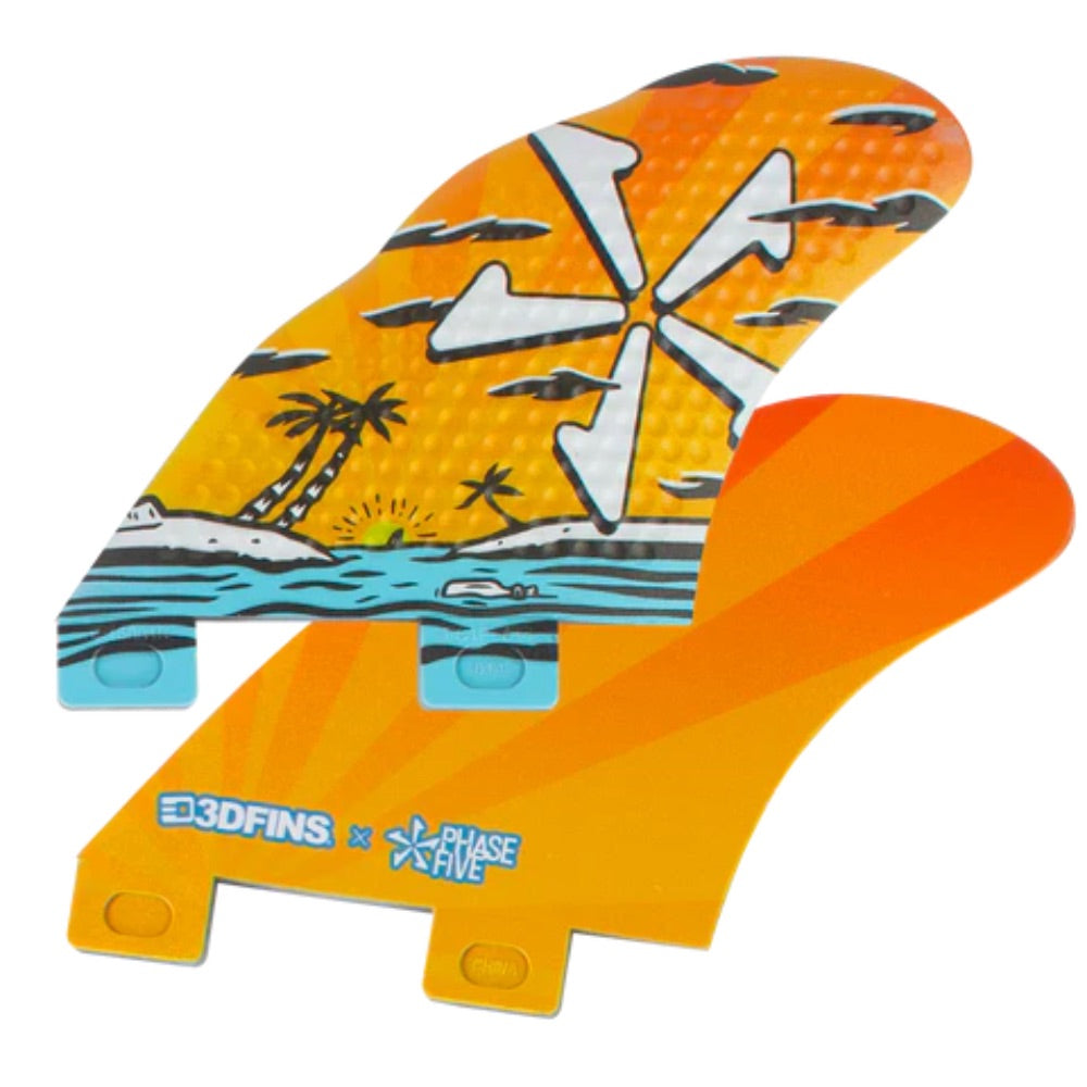 PHASE 5 3D SPEED BASE TWIN FIN SET SUNSET