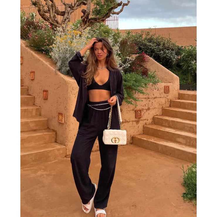 GIRL CRUSH LINEN PANTS MIDNIGHT BLUE