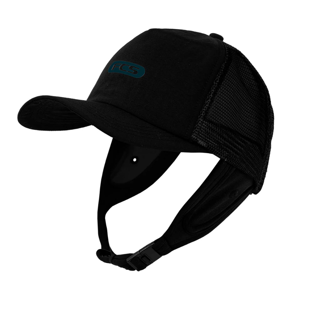 FCS ESSENTIAL SURF TRUCKER CAP BLACK/TEAL