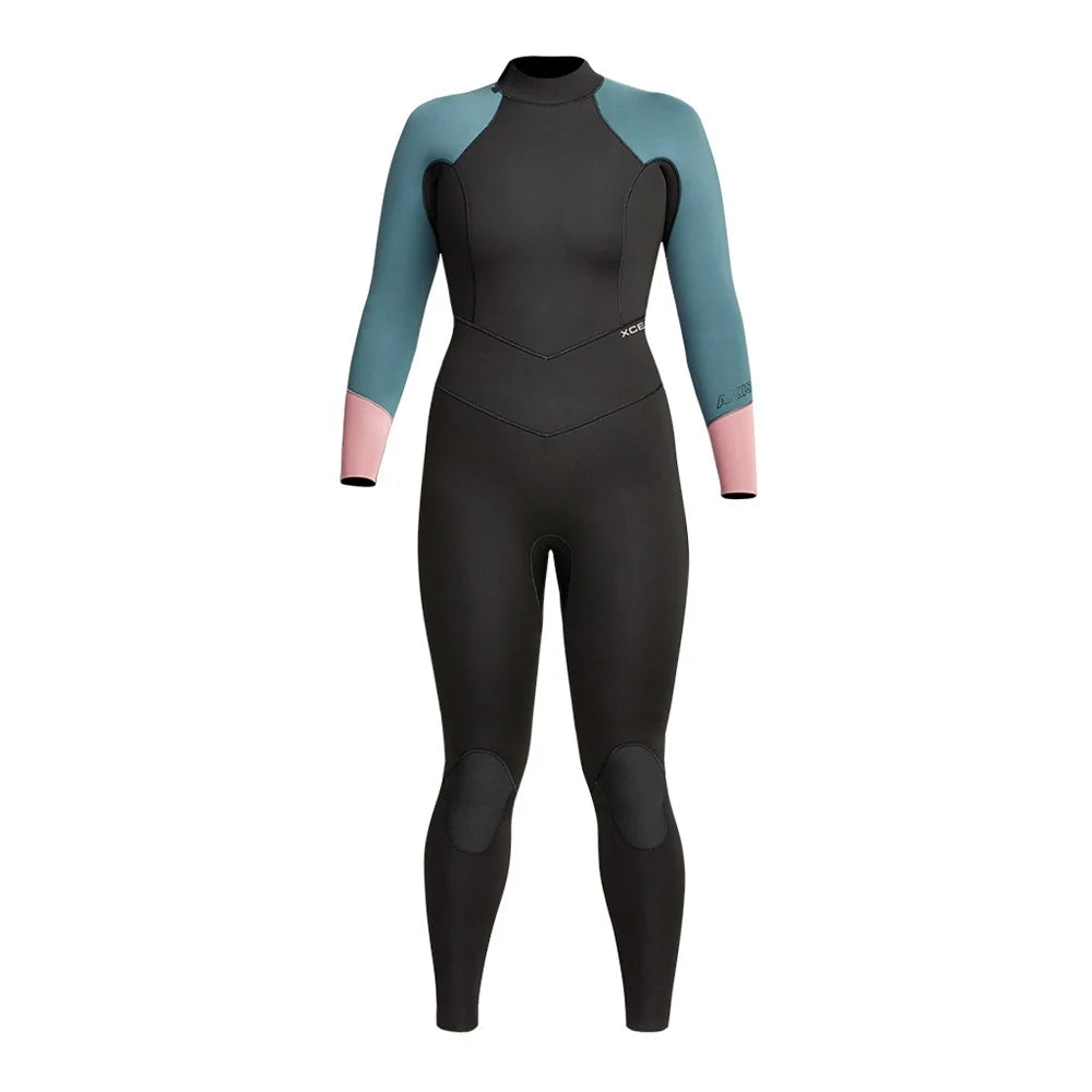 XCEL WMS AXIS 3/2 BACK ZIP BLACK/TINFOIL/MESA ROSE