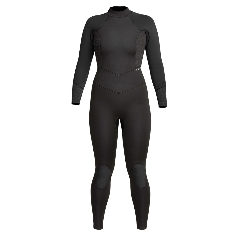 XCEL WMS AXIS 3/2 BACK ZIP BLACK/FLOWER