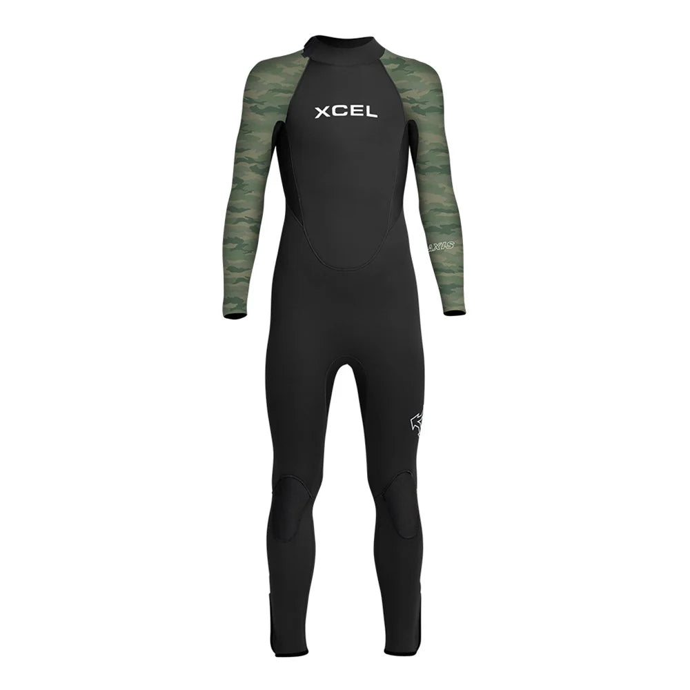 XCEL YOUTH AXIS 4/3 BACK ZIP BLACK/GREEN CAMO