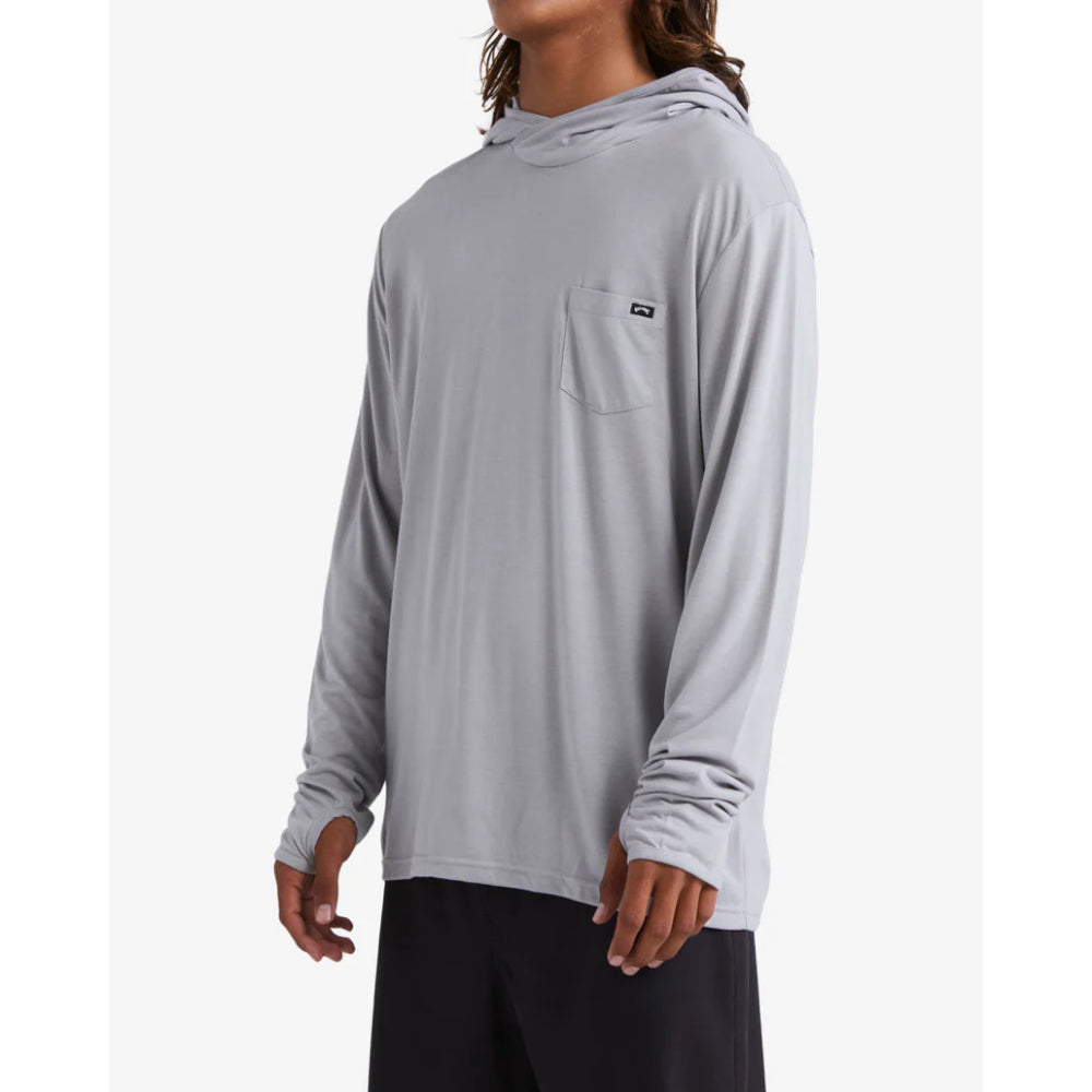 BILLABONG ECLIPSE HOODED L/S SURF T-SHIRT ALLOY