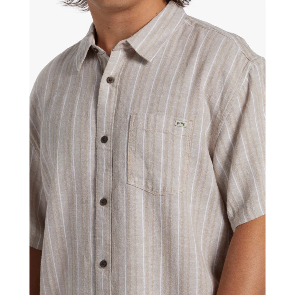 BILLABONG ALL DAY STRIPE S/S WOVEN SHIRT STONE