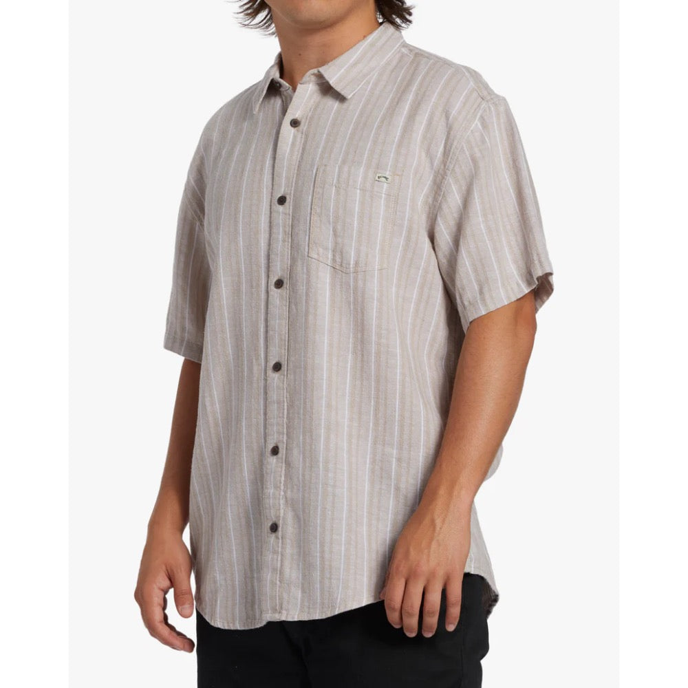 BILLABONG ALL DAY STRIPE S/S WOVEN SHIRT STONE