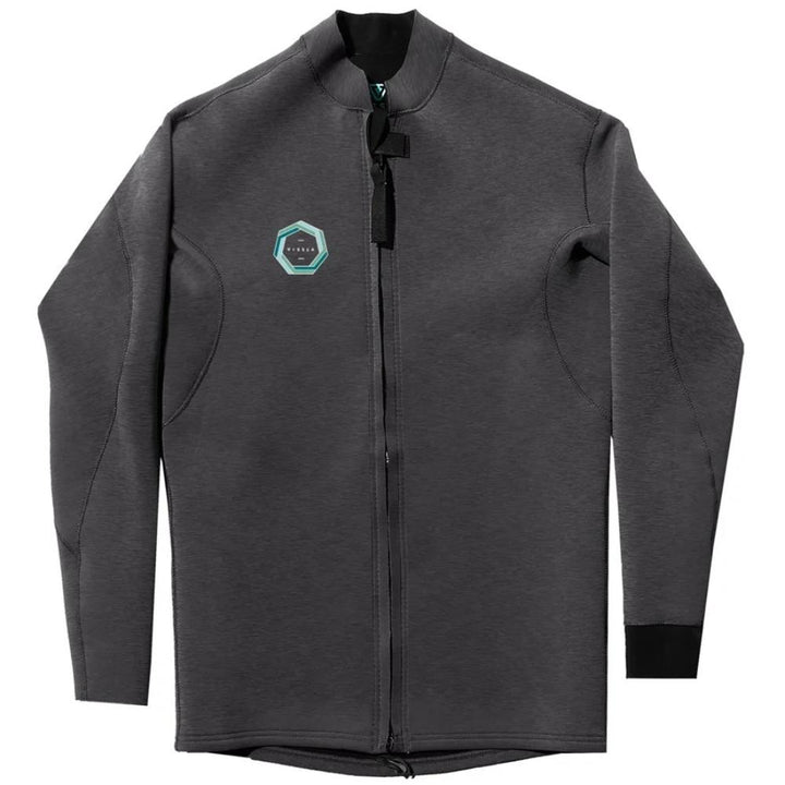 VISSLA DRAINER 2MM FRONT ZIP JACKET BLACK HEATHER