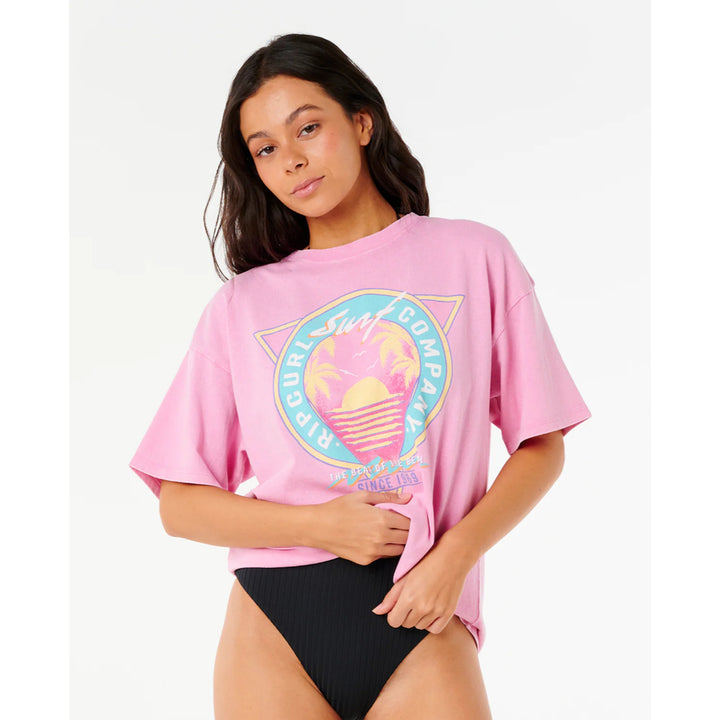 RIP CURL ES VEDRA HERITAGE TEE PINK