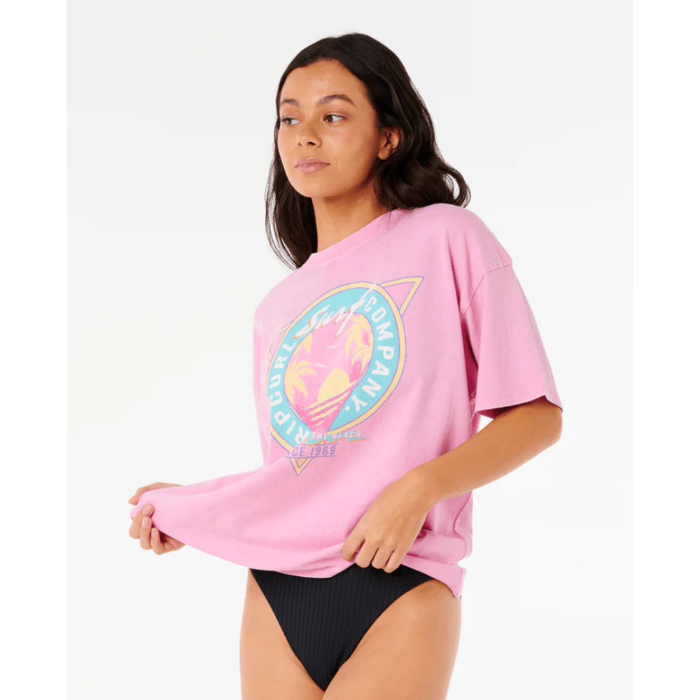 RIP CURL ES VEDRA HERITAGE TEE PINK