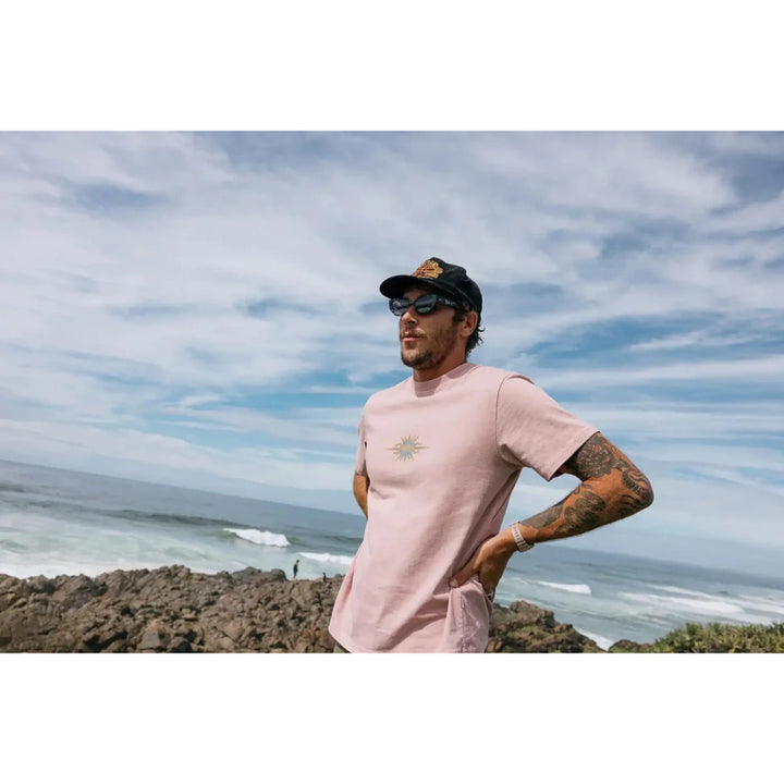 RHYTHM FLAME PRINTED VINTAGE T-SHIRT MAUVE