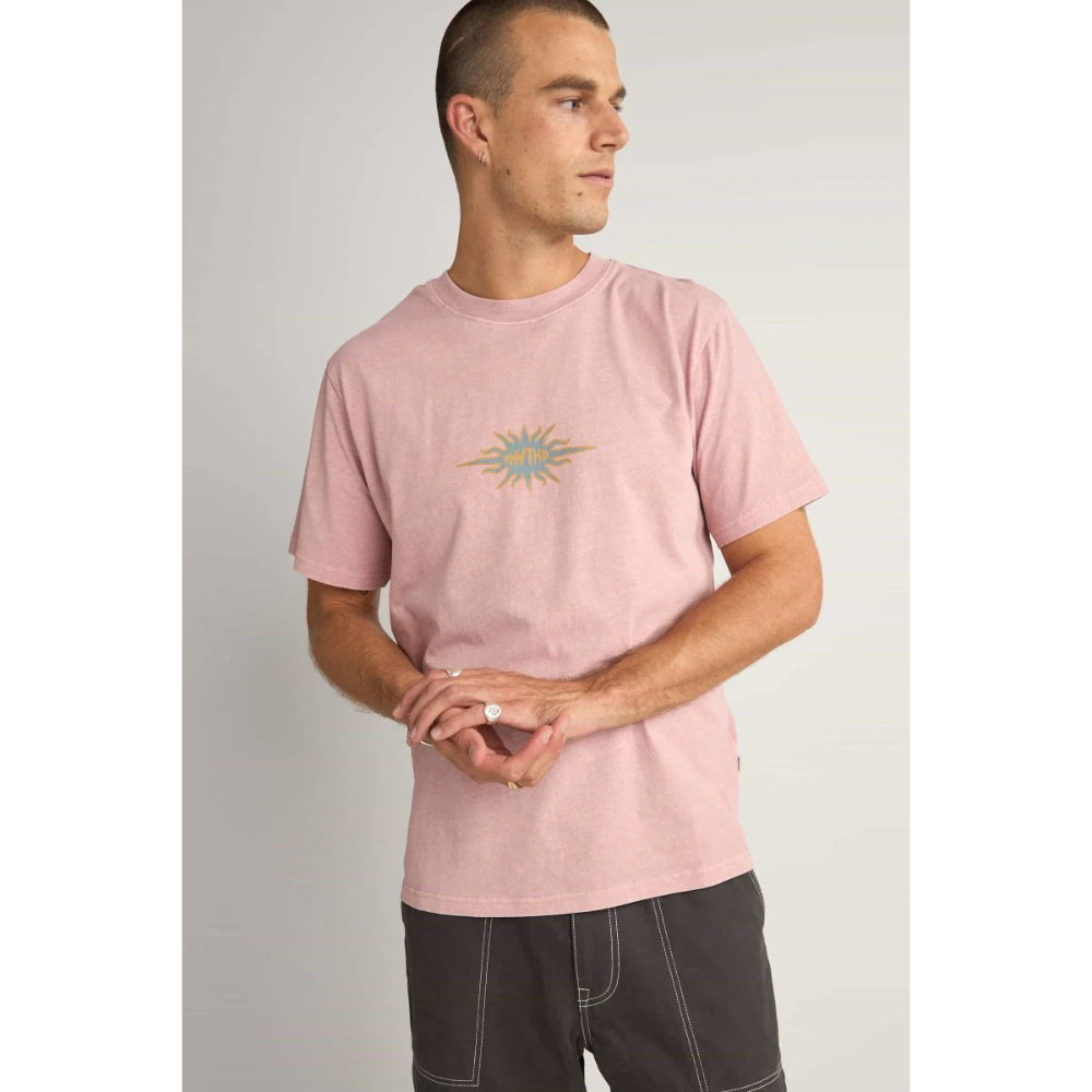 RHYTHM FLAME PRINTED VINTAGE T-SHIRT MAUVE