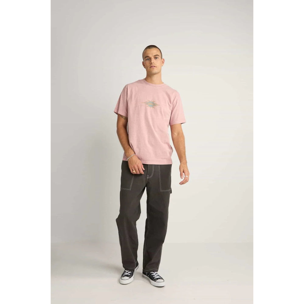 RHYTHM FLAME PRINTED VINTAGE T-SHIRT MAUVE