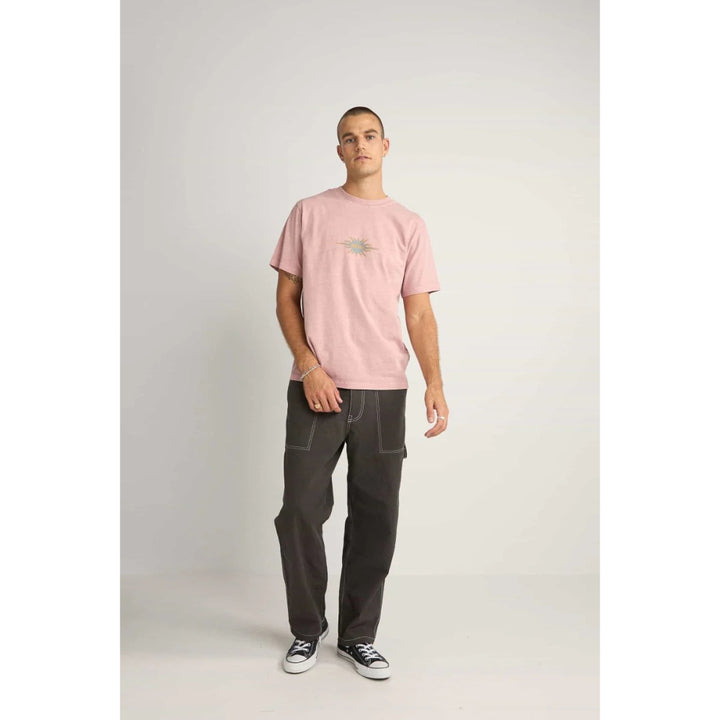 RHYTHM FLAME PRINTED VINTAGE T-SHIRT MAUVE
