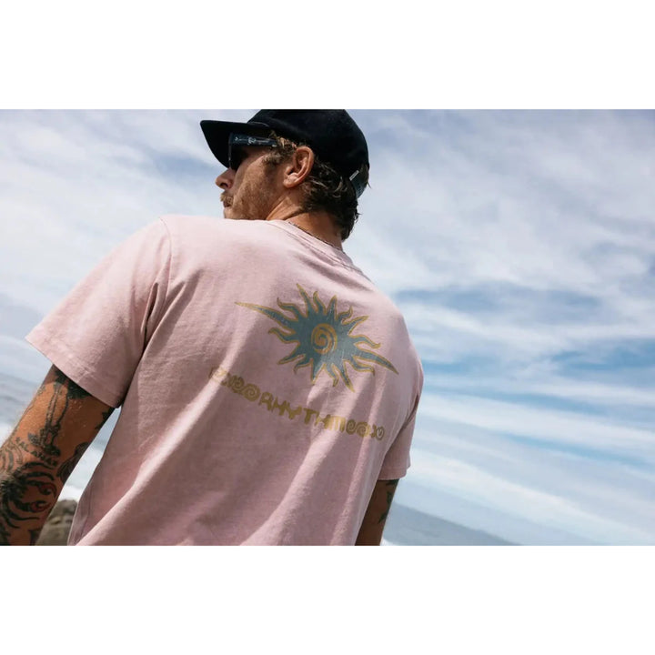 RHYTHM FLAME PRINTED VINTAGE T-SHIRT MAUVE