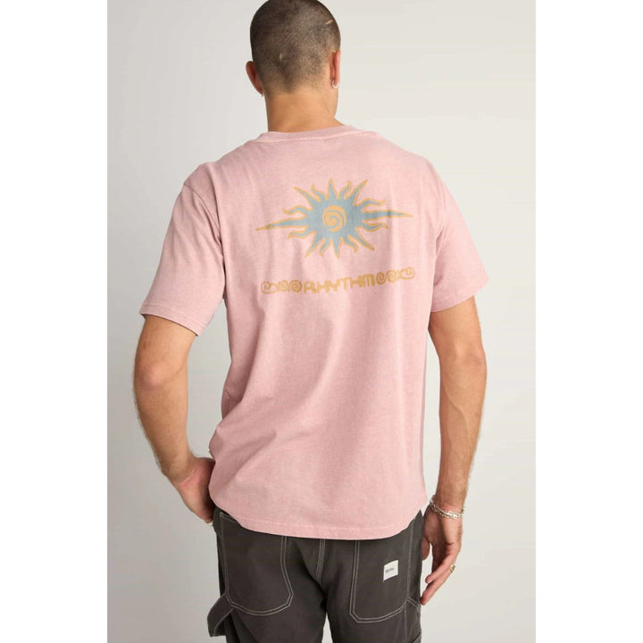 RHYTHM FLAME PRINTED VINTAGE T-SHIRT MAUVE