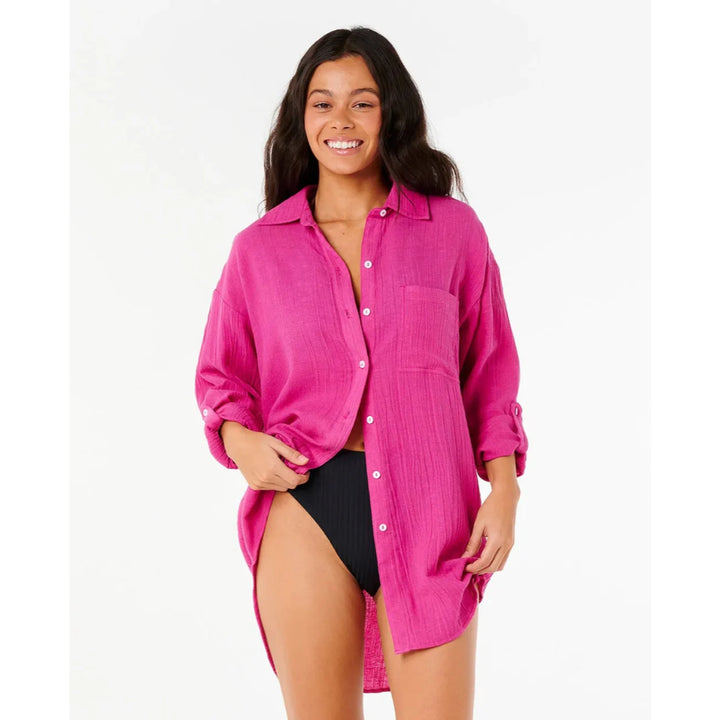 RIP CURL PREMIUM SURF HOLIDAY SHIRT FUSHIA