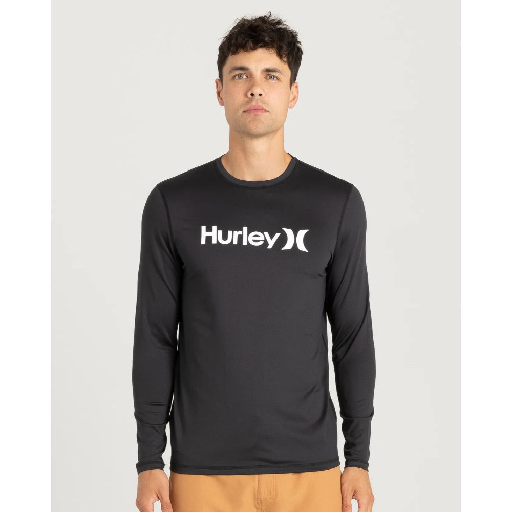 HURLEY ONE AND ONLY QUIK DRY L/S RASH GUARD BLACK