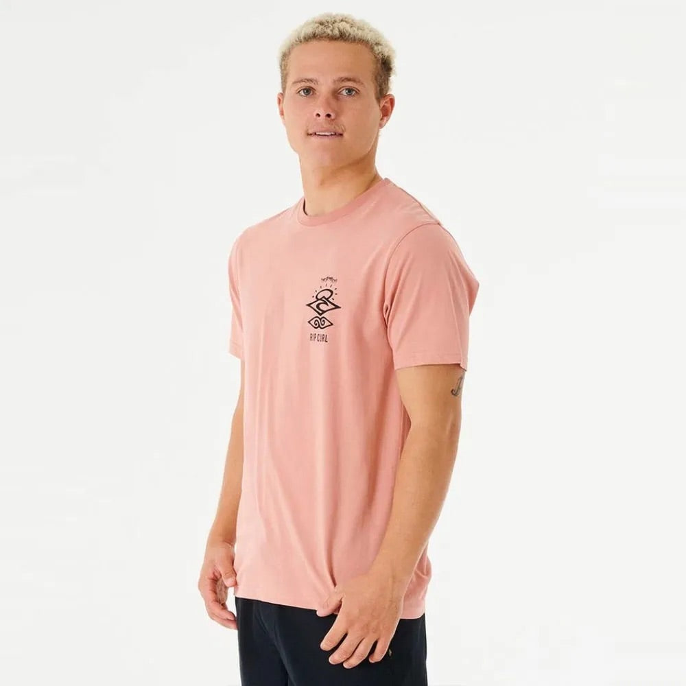RIP CURL SEARCH ICON TEE DUSTY ROSE