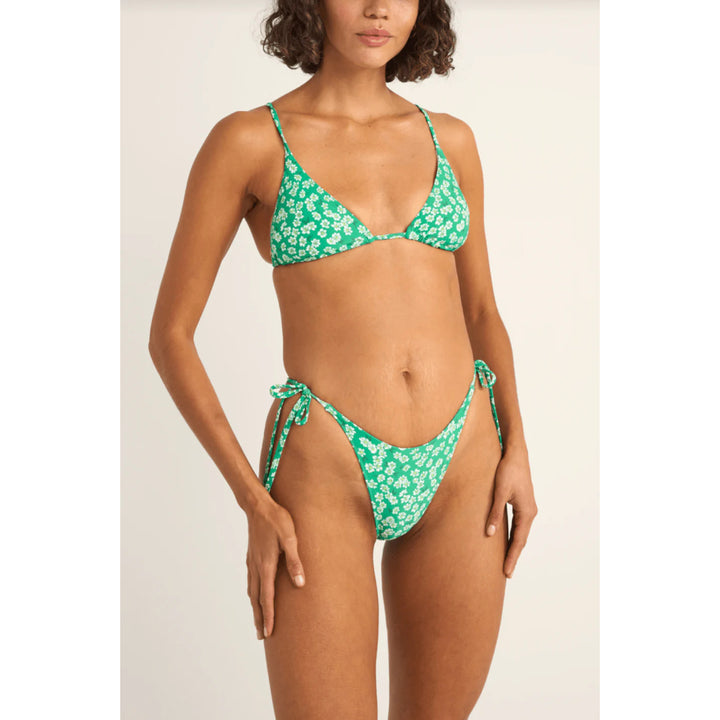 RHYTHM EVERGREEN FLORAL SLIDE TRI TOP GREEN