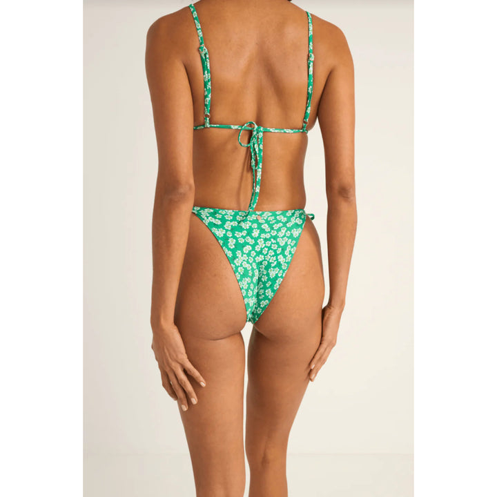 RHYTHM EVERGREEN FLORAL TIE SIDE HI CUT BOTTOM GREEN