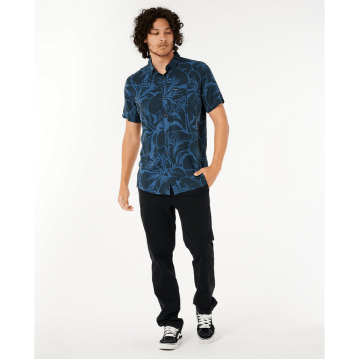 RIP CURL AOTS CODY WELSH SHORT SLEEVE SHIRT NAVY