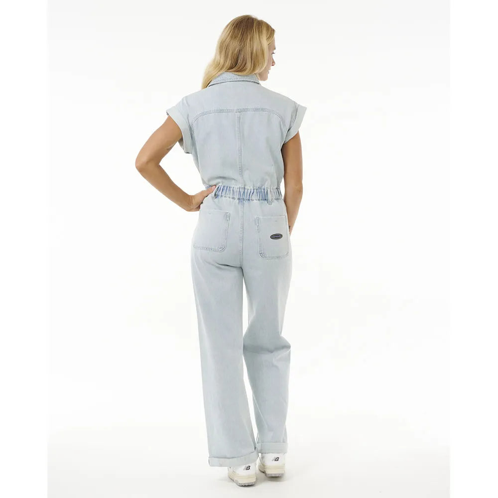 RIP CURL THE SEARCH DENIM BOILERSUIT LIGHT BLUE