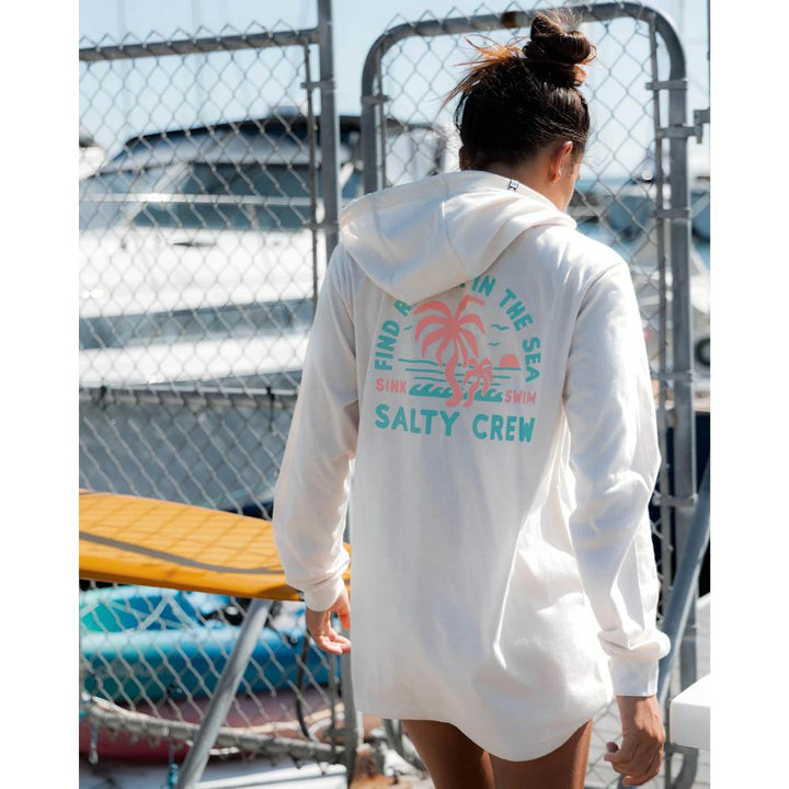 SALTY CREW GOOD TIMES HOODED TECH TEE VINTAGE WHITE