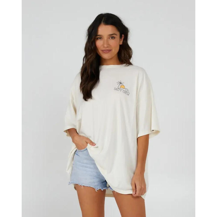 SALTY CREW JOY COVER UP TEE OFF WHITE