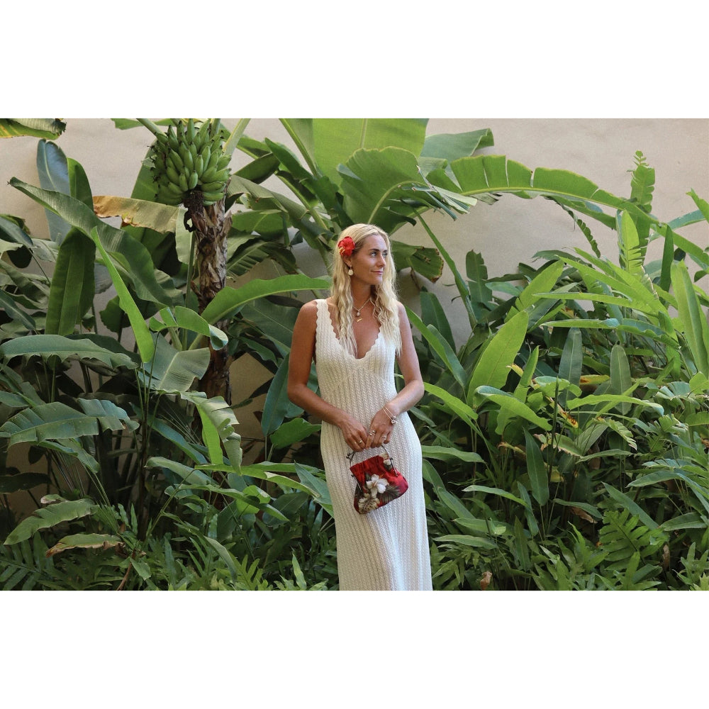 RHYTHM SCALLOP KNIT MAXI DRESS CREAM