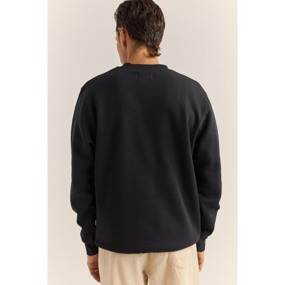 RHYTHM BRAND FLEECE CREW BLACK