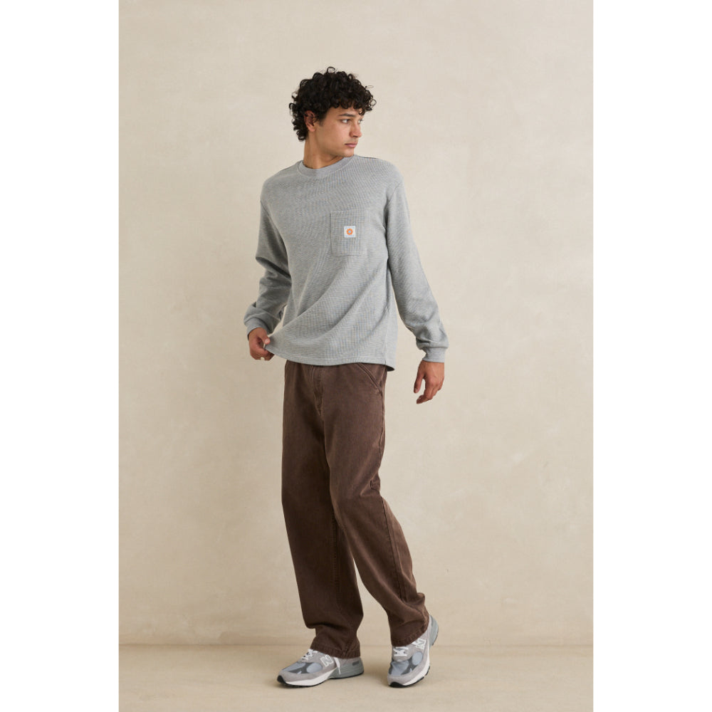 RHYTHM VINTAGE POCKET LS WAFFLE GREY HEATHER