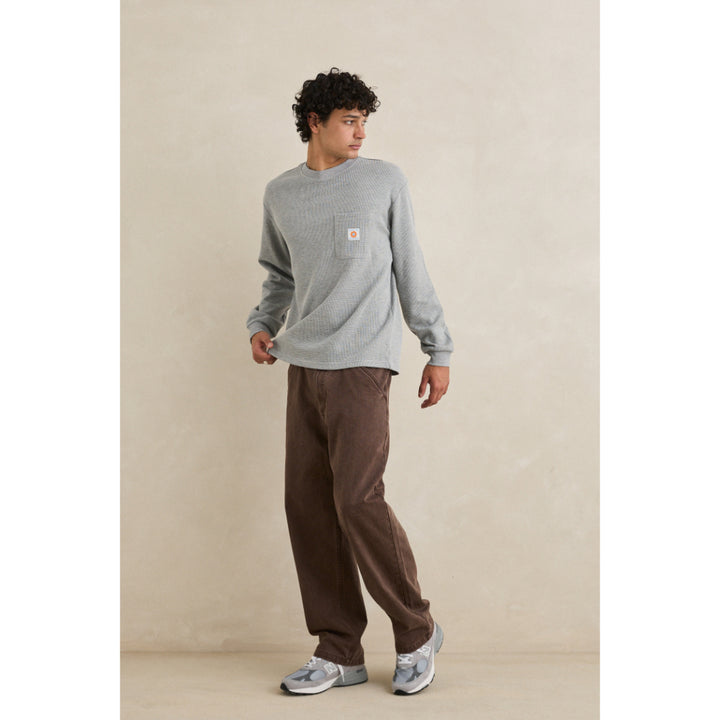 RHYTHM VINTAGE POCKET LS WAFFLE GREY HEATHER
