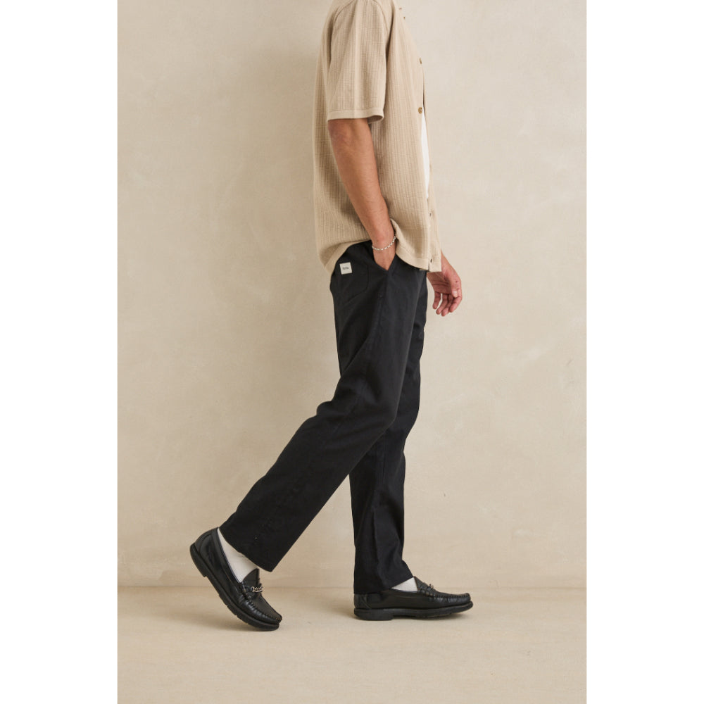 RHYTHM LINEN JAM PANT BLACK