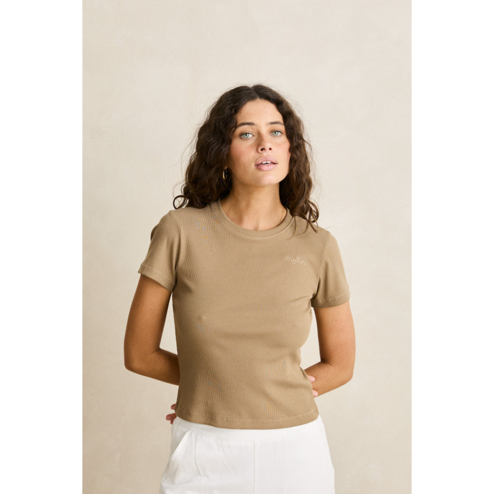 RHYTHM EVERYDAY RIB TEE BROWN