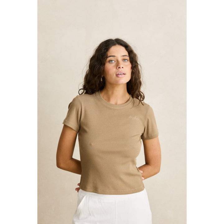 RHYTHM EVERYDAY RIB TEE BROWN