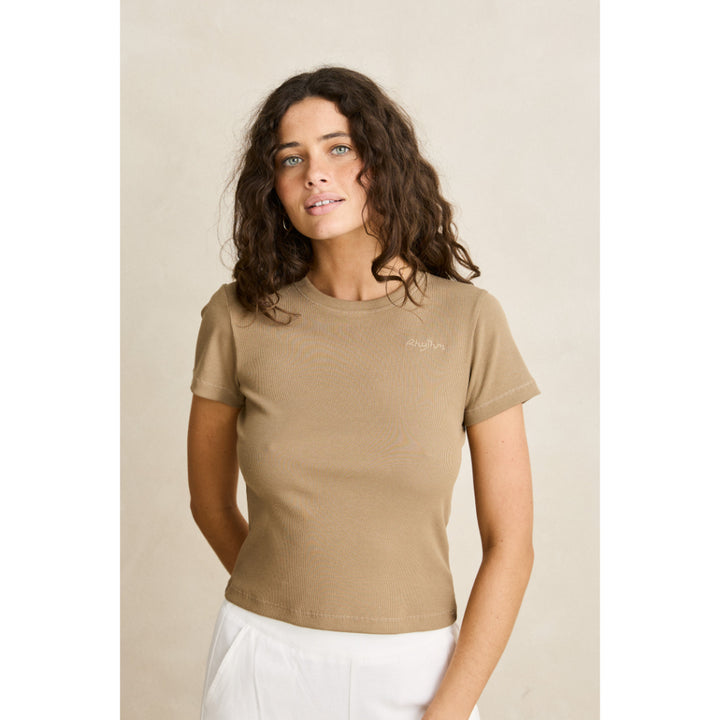 RHYTHM EVERYDAY RIB TEE BROWN