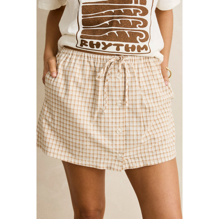 RHYTHM LONDON CHECK SKORT NATURAL