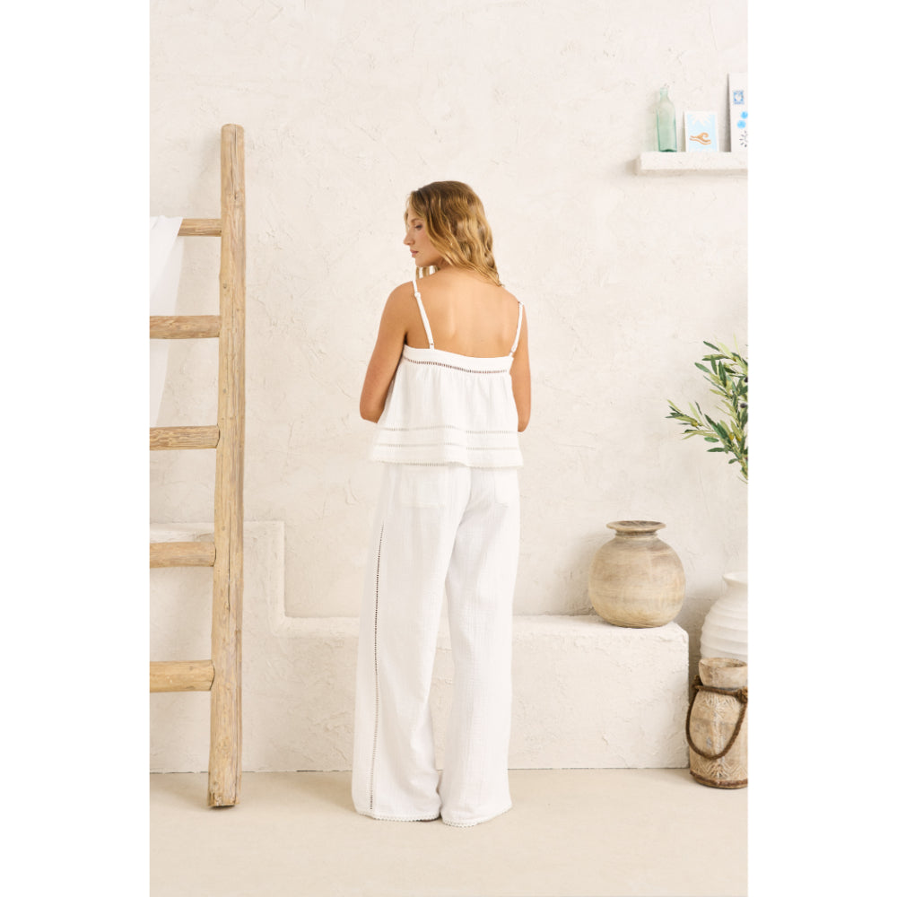 RHYTHM MACY SCALLOP TOP WHITE